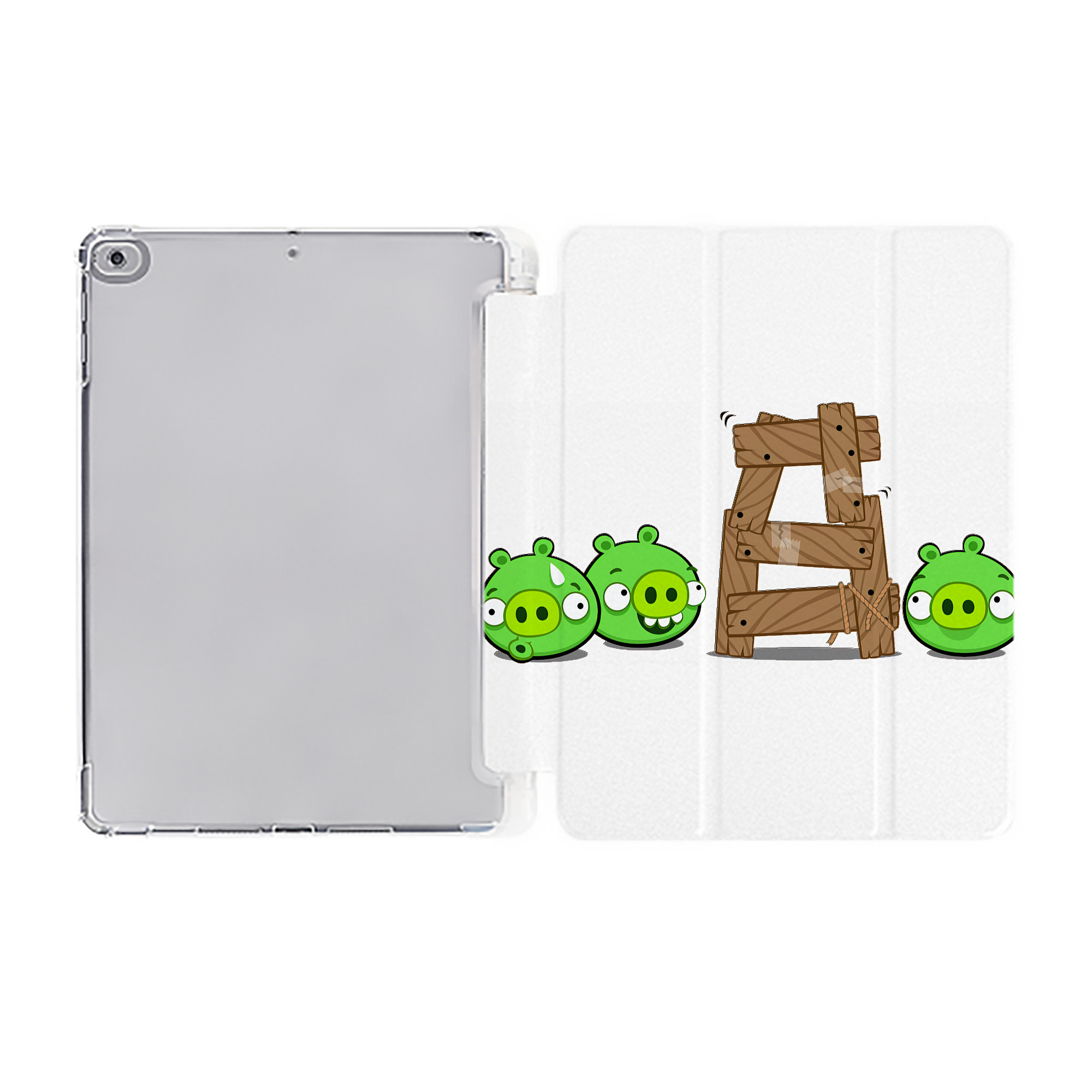 （画像用） Angry Birds アングリーバード IPad ケース ペン収納付き 三つ折りスタンド PUレザー×シリコン 対応機種9.5/10.5/10.9インチ